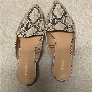 Express python print mules- so cute! Worn twice!